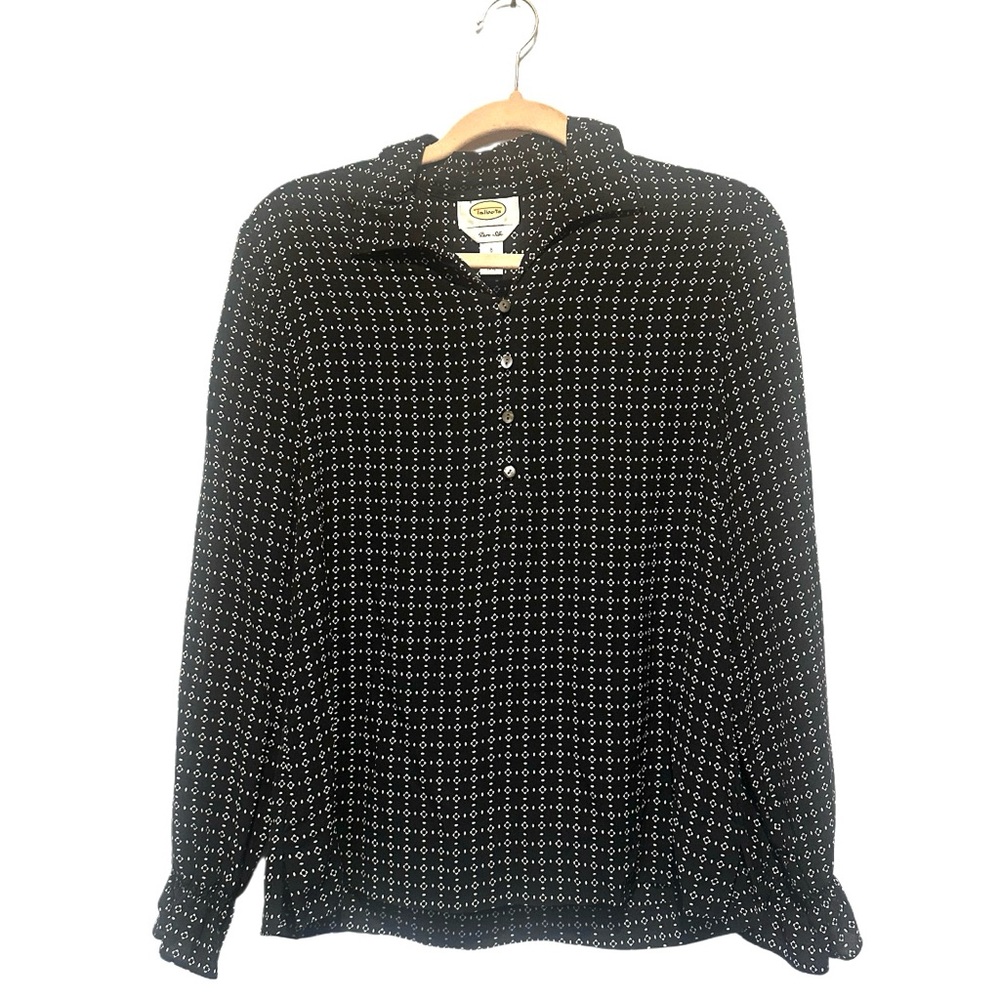Talbots size 6 pure‎ silk blouse button up